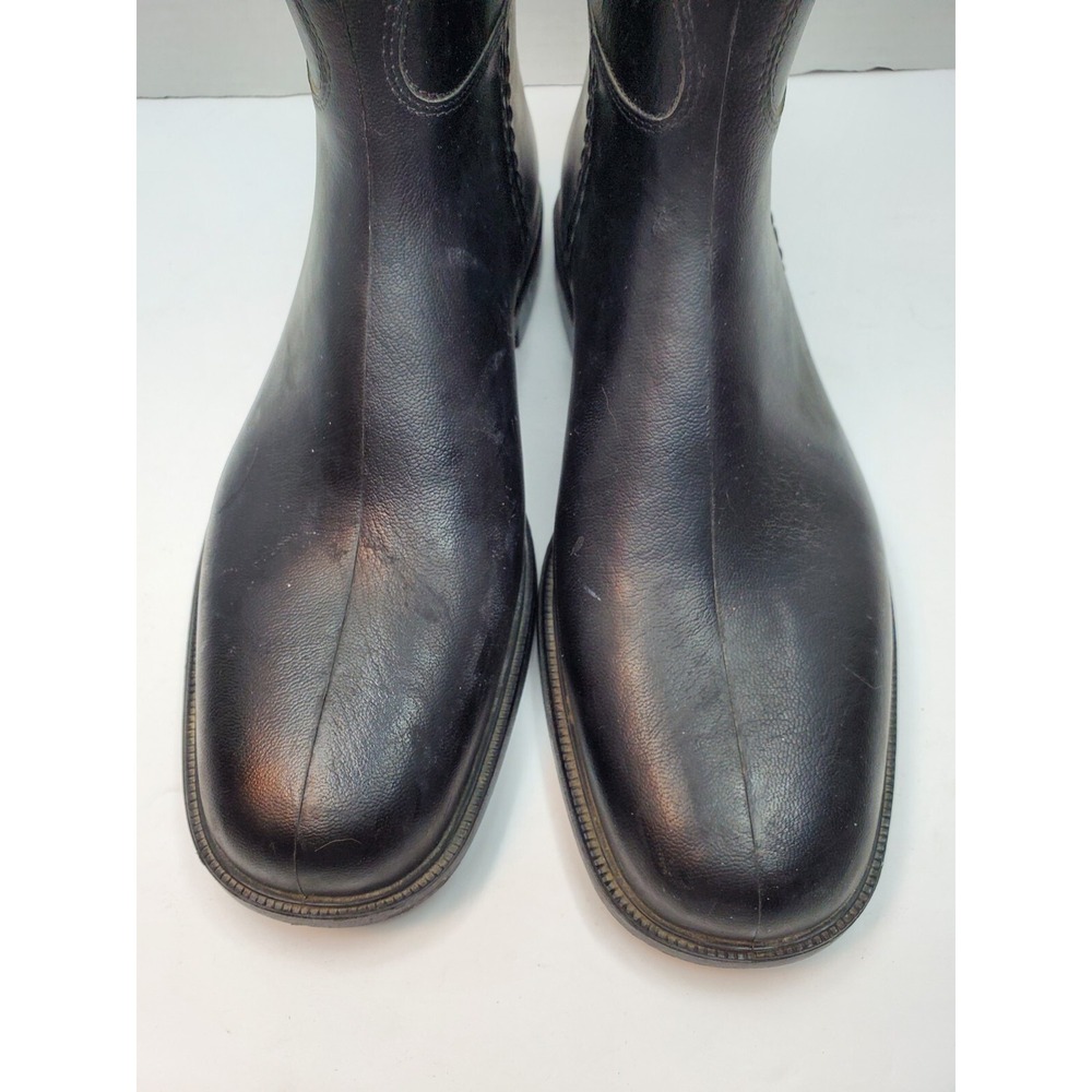 ROMIKA TALL BLACK RUBBER Boots CLOTH LINED Equestrian RIDING BOOTS Womens US‎ 6 - Picture 9 of 14